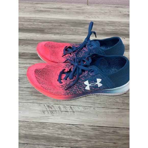 Under Armour Mesh Running Shoes Womens Size 9.5 Blue Pink - Picture 5 of 9
